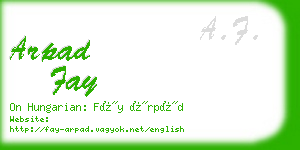 arpad fay business card